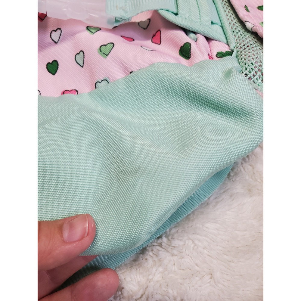 Pottery Barn Kids Roller Rabbit Pink Mint Hearts Backpack Lunch Bag Sack School - Picture 8 of 15
